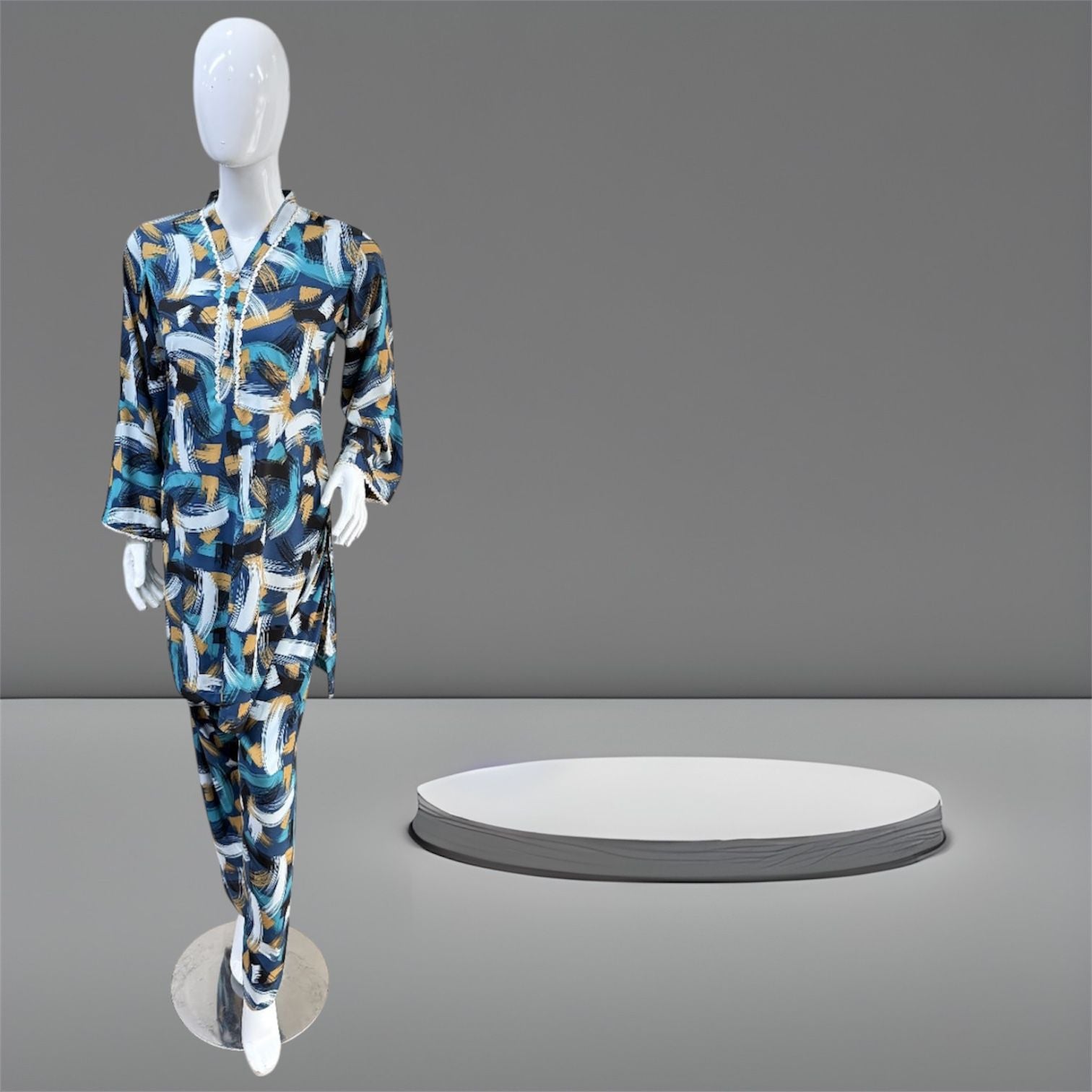 Abstract Georgette 2-Piece Ensemble Co-Ord Set