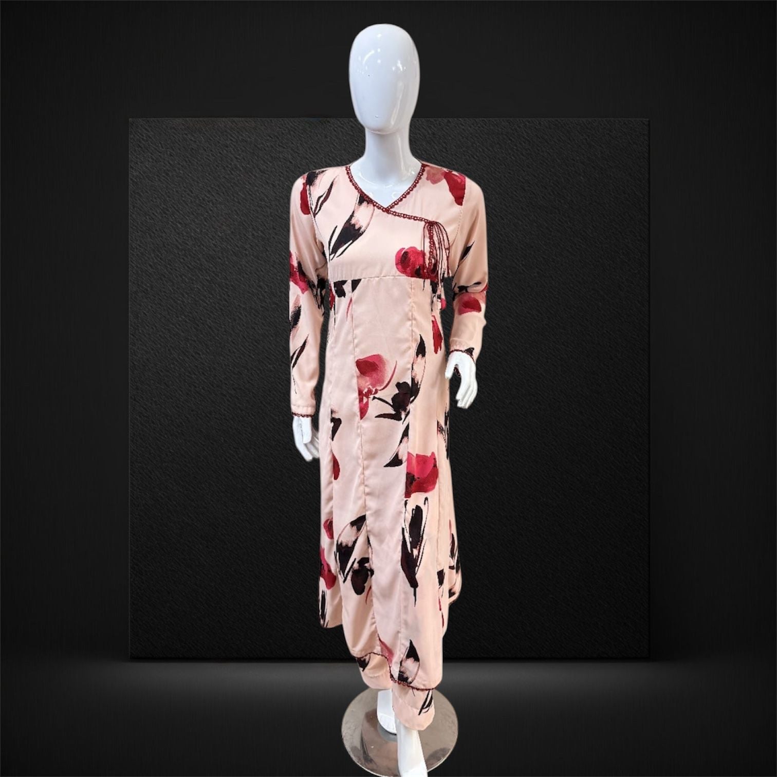 Blush Pink Floral Georgette 2-Piece Suit