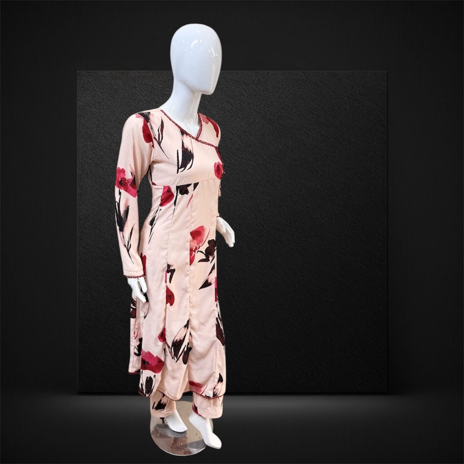 Blush Pink Floral Georgette 2-Piece Suit