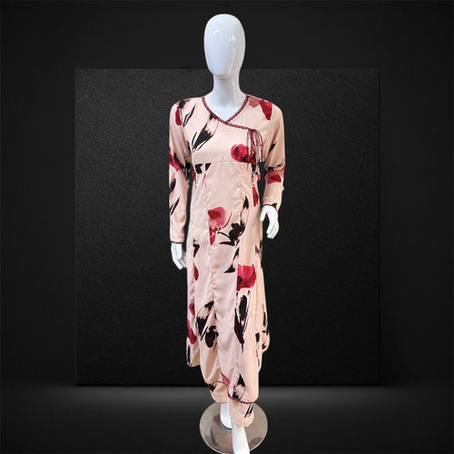 Blush Pink Floral Georgette 2-Piece Suit