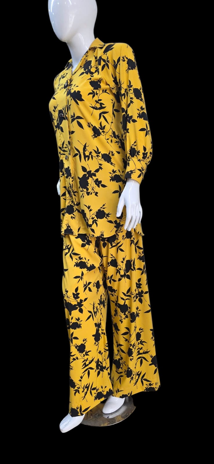 Printed Georgette 2-Piece Suit – Yellow & Black